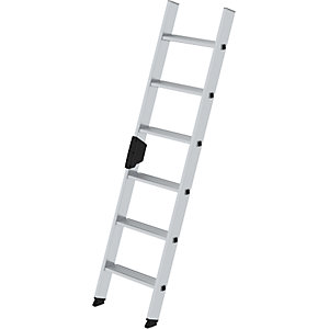 Anlegeleiter mit Stufen, Profiausführung, Breite 420 mm, 6 Stufen, Holm 58 x 25 mm.