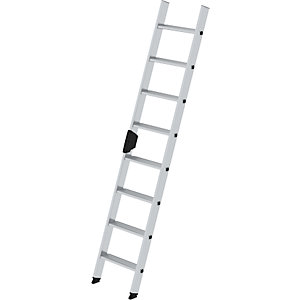 Anlegeleiter mit Stufen, Profiausführung, Breite 420 mm, 8 Stufen, Holm 58 x 25 mm.