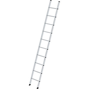 Anlegeleiter mit Sprossen, Profiausführung, Breite 420 mm, 10 Sprossen, Holm 58 x 25 mm.