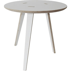 Beistelltisch RUND, Birke Multiplex, weiß beschichtet, HxØ 450 x 450 mm.