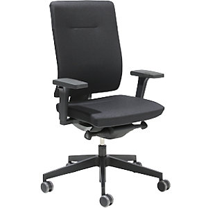 Bürostuhl XENON, Rückenlehnenhöhe 590 mm, Rückenlehne gepolstert, schwarz.