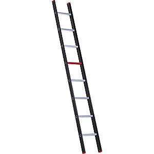Alu-Anlegeleiter, mit Sprossen, schwarz, 8 Sprossen.