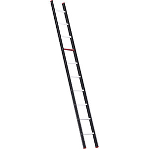 Alu-Anlegeleiter, mit Sprossen, schwarz, 10 Sprossen.