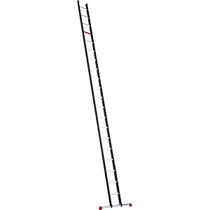 Alu-Anlegeleiter, mit Sprossen, schwarz, 20 Sprossen.