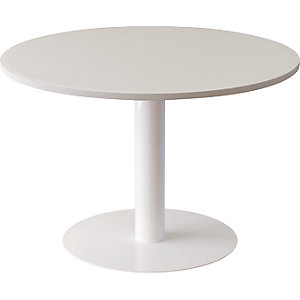 Besprechungstisch, Ø 1150 mm, 750 mm hoch, weiß.