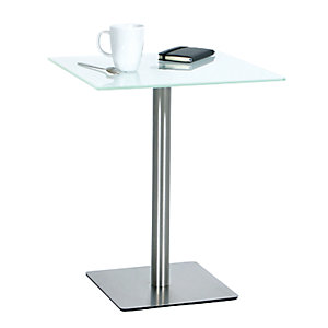 Beistelltisch, quadratisch, HxBxT 550 x 450 x 450 mm, Glasplatte satiniert.