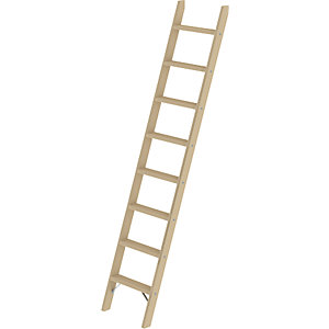 Holz-Anlegeleiter, mit Stufen, 8 Stufen.