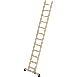 Holz-Anlegeleiter, mit Stufen, 12 Stufen mit Traverse.