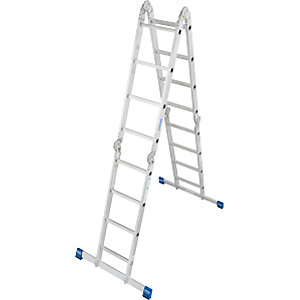 Gelenk-Universalleiter STABILO, einsetzbar als Anlege- oder Stehleiter, 4 x 4 Sprossen.