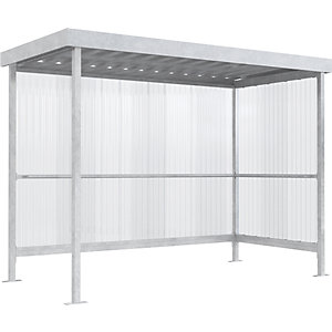 Überdachung, einseitig offen, BxT 2960 x 1580 mm, feuerverzinkt.