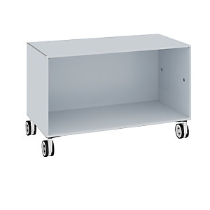 Einzelbox, auf Rollen, Breite 770 mm, weißaluminium.