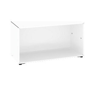 Einzelbox, auf Stellgleitern, Breite 770 mm, reinweiß.