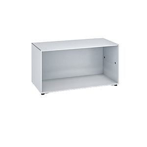 Einzelbox, auf Stellgleitern, Breite 770 mm, weißaluminium.