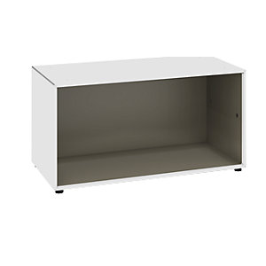Einzelbox, auf Stellgleitern, Breite 770 mm, reinweiß / beigegrau.