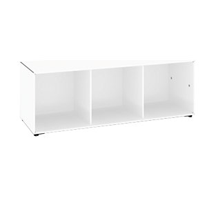 Einzelbox, auf Stellgleitern, Breite 1155 mm, reinweiß.