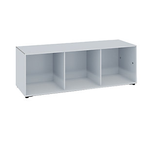 Einzelbox, auf Stellgleitern, Breite 1155 mm, weißaluminium.