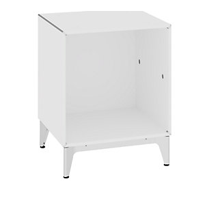 Einzelbox, auf Fußgestell, Breite 385 mm, reinweiß.
