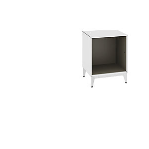 Einzelbox, auf Fußgestell, Breite 385 mm, reinweiß / beigegrau.