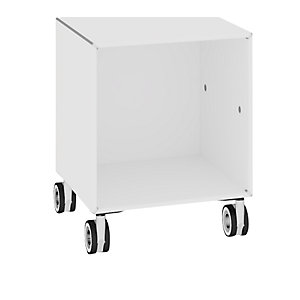 Einzelbox, auf Rollen, Breite 385 mm, reinweiß.