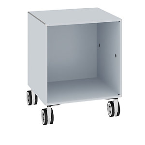 Einzelbox, auf Rollen, Breite 385 mm, weißaluminium.