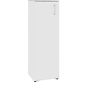 Flügeltürenschrank, 1 Tür, Anschlag links, 3 Fächer, reinweiß.