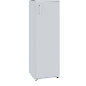 Flügeltürenschrank, 1 Tür, Anschlag rechts, 3 Fächer, weißaluminium.