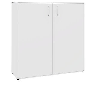 Flügeltürenschrank, 2 Türen, 6 Fächer, Breite 1155 mm, reinweiß.