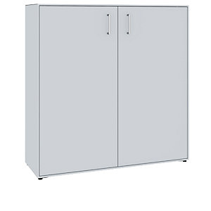 Flügeltürenschrank, 2 Türen, 6 Fächer, Breite 1155 mm, weißaluminium.