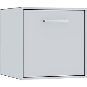 Einzelbox, hängend, 1 Schublade, Breite 385 mm, weißaluminium.