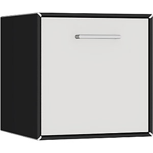 Einzelbox, hängend, 1 Schublade, Breite 385 mm, tiefschwarz / signalweiß.