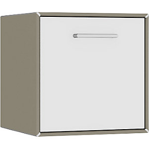 Einzelbox, hängend, 1 Schublade, Breite 385 mm, beigegrau / reinweiß.