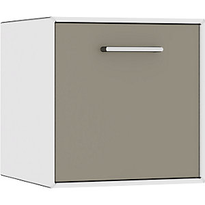 Einzelbox, hängend, 1 Schublade, Breite 385 mm, reinweiß / beigegrau.