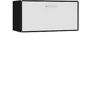 Einzelbox, hängend, 1 Schublade, Breite 770 mm, tiefschwarz / signalweiß.