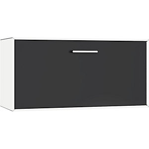 Einzelbox, hängend, 1 Schublade, Breite 770 mm, signalweiß / tiefschwarz.