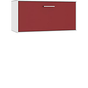 Einzelbox, hängend, 1 Schublade, Breite 770 mm, reinweiß / rubinrot.