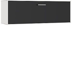 Einzelbox, hängend, 1 Schublade, Breite 1155 mm, signalweiß / tiefschwarz.