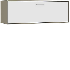 Einzelbox, hängend, 1 Schublade, Breite 1155 mm, beigegrau / reinweiß.