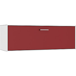 Einzelbox, hängend, 1 Schublade, Breite 1155 mm, reinweiß / rubinrot.