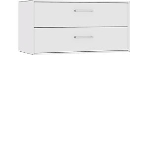 Einzelbox, hängend, 2 Schubladen, Breite 770 mm, reinweiß.