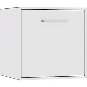 Einzelbox, hängend, 1 Barfachklappe, Breite 385 mm, reinweiß.