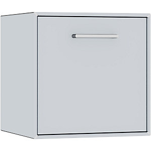 Einzelbox, hängend, 1 Barfachklappe, Breite 385 mm, weißaluminium.