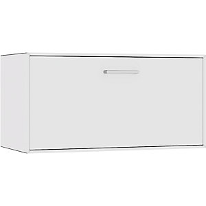 Einzelbox, hängend, 1 Barfachklappe, Breite 770 mm, reinweiß.