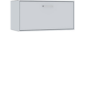 Einzelbox, hängend, 1 Barfachklappe, Breite 770 mm, weißaluminium.