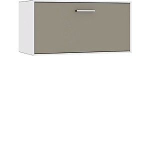 Einzelbox, hängend, 1 Barfachklappe, Breite 770 mm, reinweiß / beigegrau.