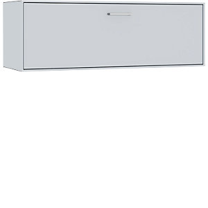 Einzelbox, hängend, 1 Barfachklappe, Breite 1155 mm, weißaluminium.