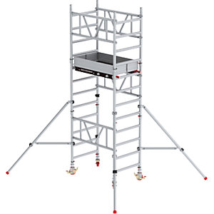 Schnellbau-Fahrgerüst MiTOWER Standard, Fiber-Deck®-Plattform, LxB 1200 x 750 mm, Arbeitshöhe 4 m.