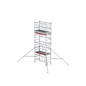 Schnellbau-Fahrgerüst MiTOWER Plus, Fiber-Deck®-Plattform, Arbeitshöhe 5 m.