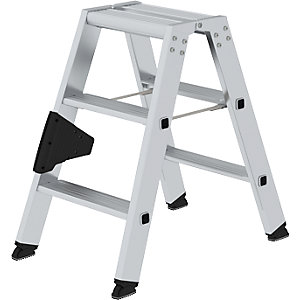 Stufen-Stehleiter, beidseitig, Komfort-Ausführung mit ergo-pad®, 2 x 3 Stufen.