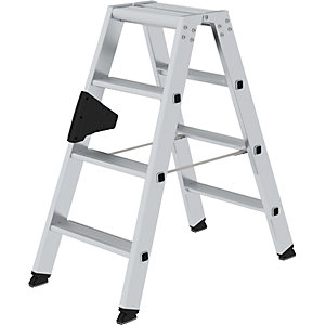 Stufen-Stehleiter, beidseitig, Komfort-Ausführung mit ergo-pad®, 2 x 4 Stufen.