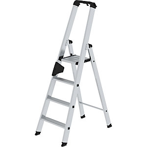 Stufen-Stehleiter, einseitig, Komfort-Ausführung mit ergo-pad®, 4 Stufen.